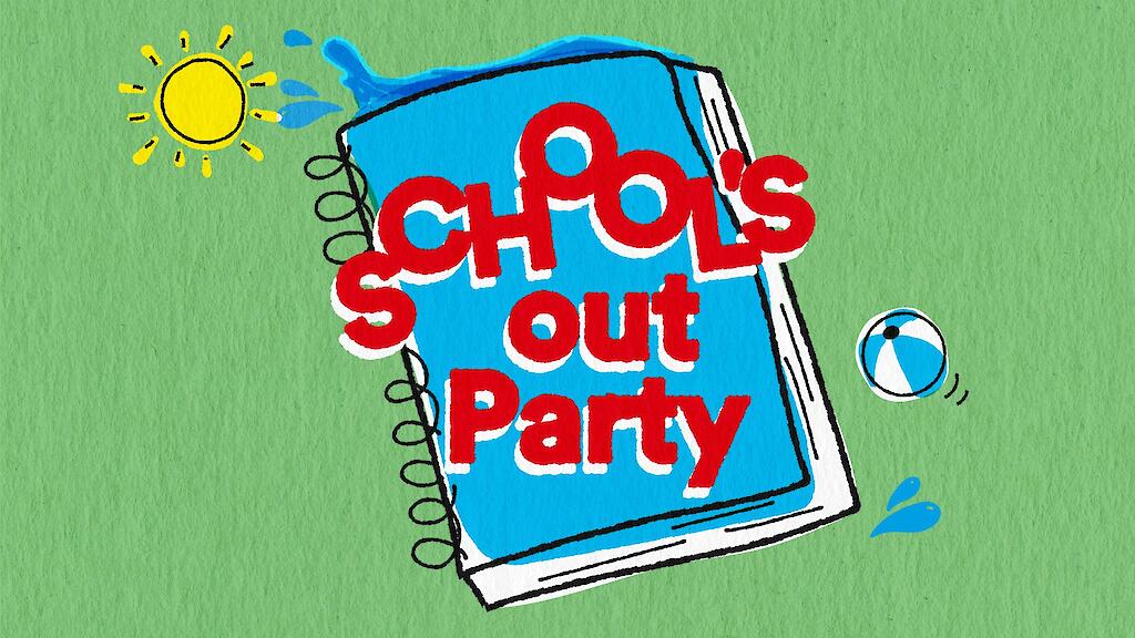 Veranstaltungsgrafik zur Veranstaltung: Schools Out Party im Freibad Benrath am 18.07.2026 von 12 bis 16 Uhr