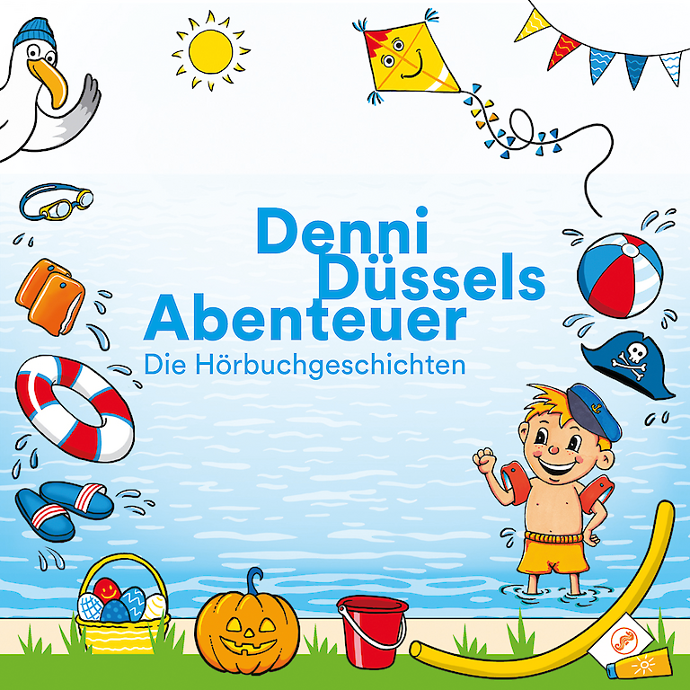 Bunte Grafik zum Thema Denni Düssels Abenteuer - Die Hörbuchgeschichten
