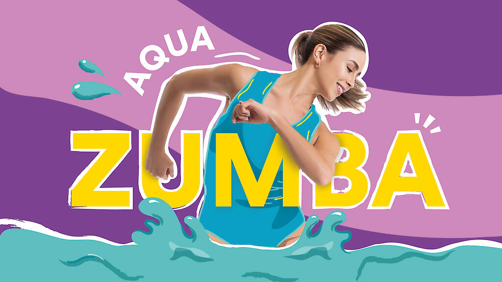 Frau macht Sport im Wasser - Ankündigung zum Aqua Zuma Event im Rheinblick 741.